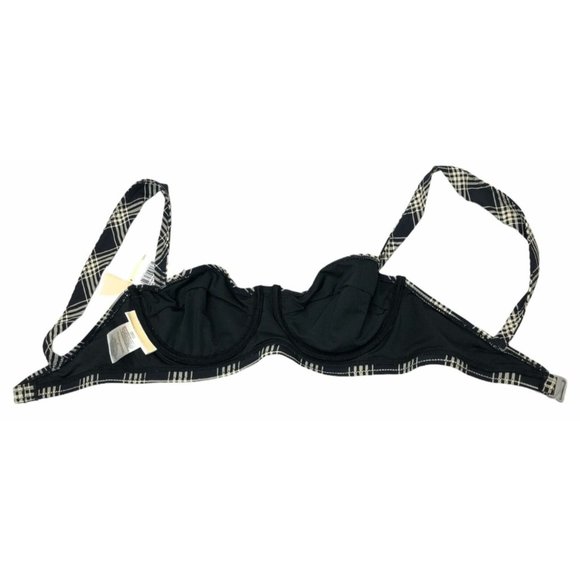 Michael Kors Bra Only Black Beige Sedona Plaid Size 4 NWT Underwire Top White - Picture 4 of 12